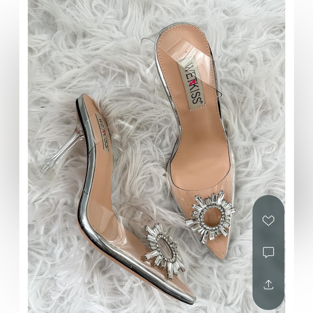 Wetkiss Clear Rhinestone Heels